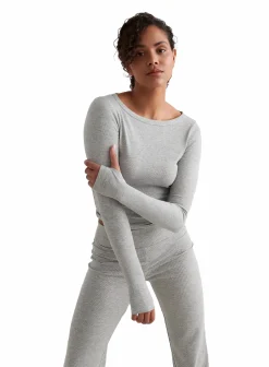 ease ribbed long sleeve top