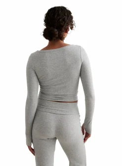 ease ribbed long sleeve top