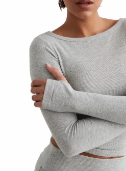 ease ribbed long sleeve top